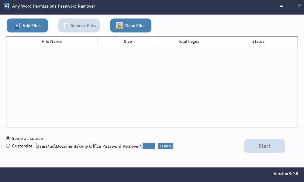 Any Word Permissions Password Remover,Word限制密码删除
